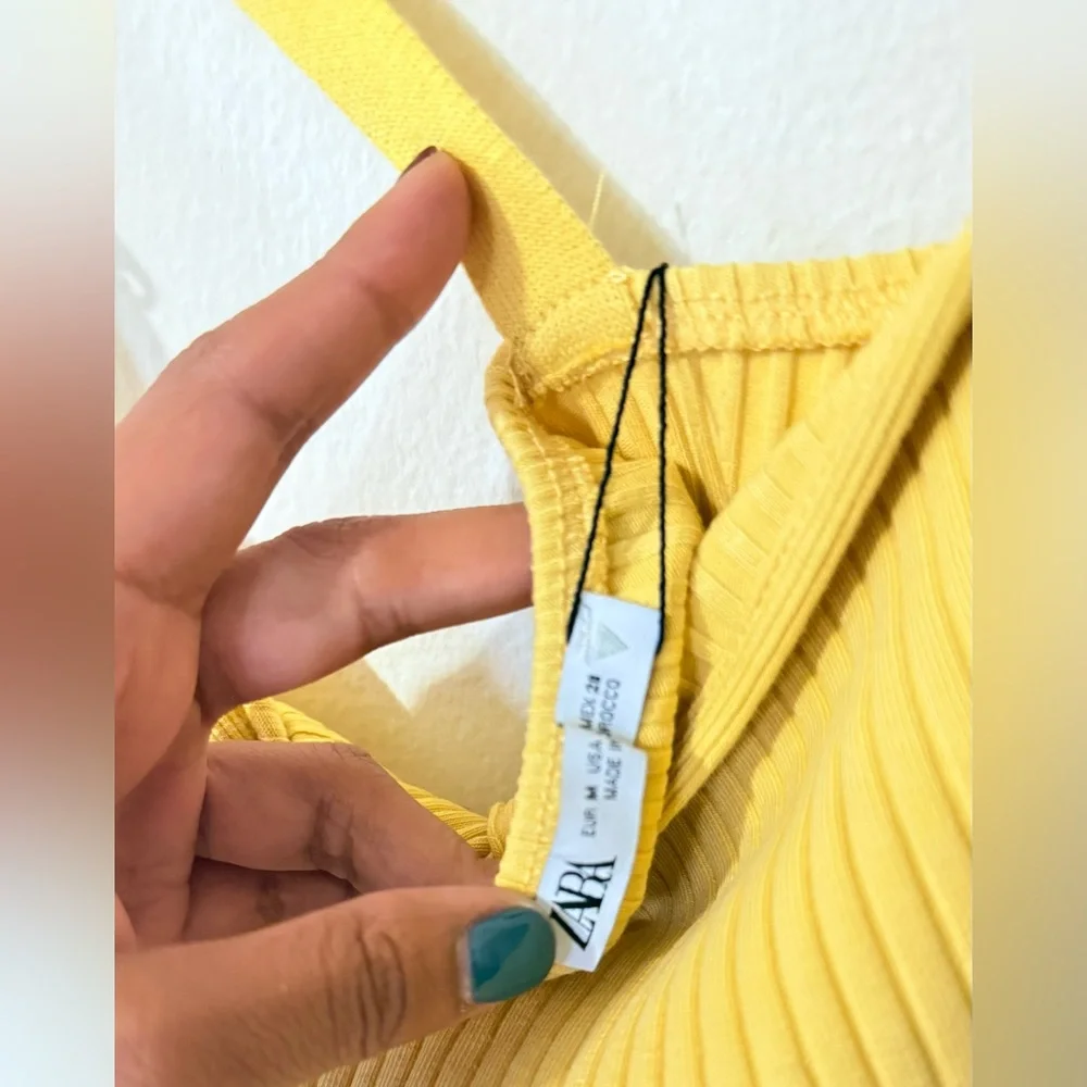 Zara Sunny Yellow Ribbed Top - Picture 4 of 4